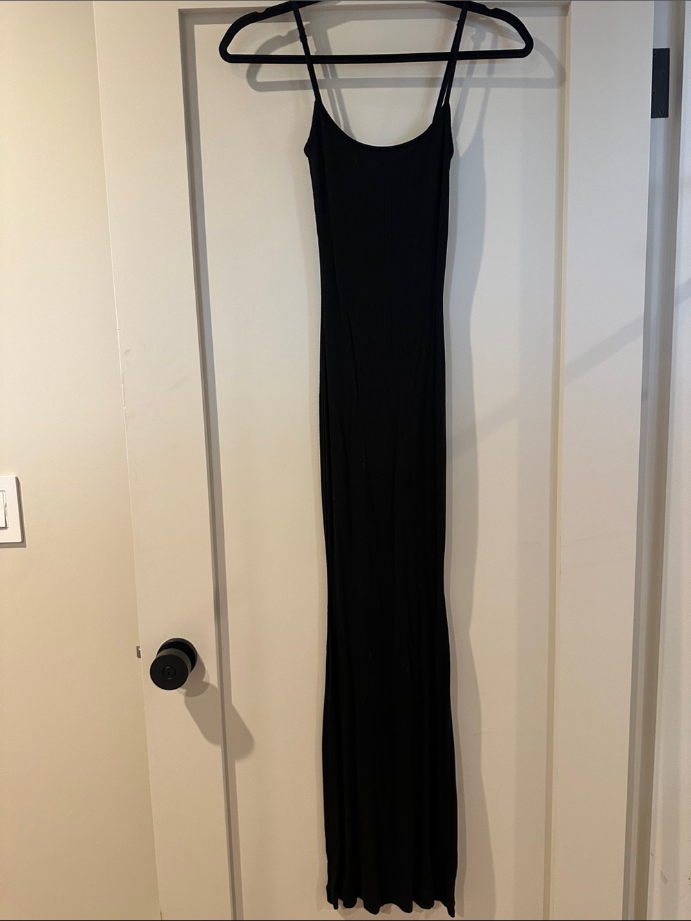 SKIMS Black Slip Maxi Dress